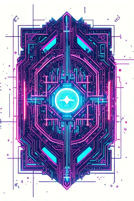 neon circuitry, futuristic geometry, space background  tattoo design idea