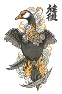 A Goose with Fire  tattoo design idea