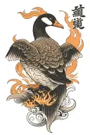 A Goose with Fire  tattoo design idea