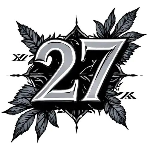 roman numerical 27 tattoo design idea