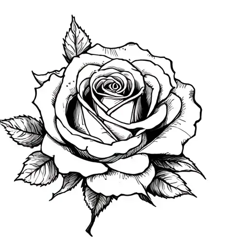 100 Dollar Bill Rose wrapped tattoo design idea
