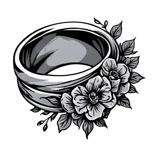 wedding ring finger tattoo design idea