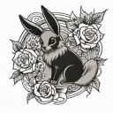 eevee, roses  tattoo design idea