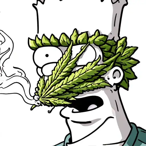 Bart Simpson Smoking weed tattoo design idea