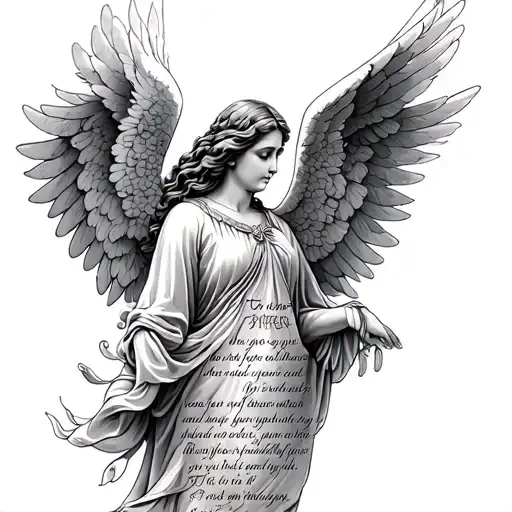 angel, bible verses for my mother very detailed thy tattoo design idea