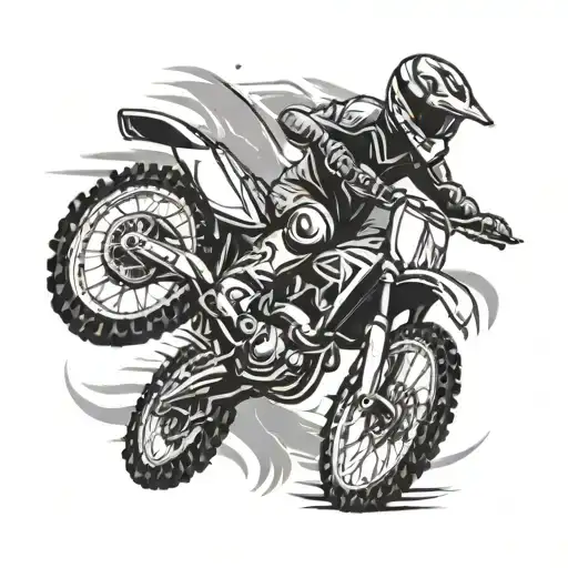 motocross bike jumping tattoo design idea