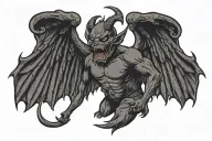 devil with spread wings tattoo design idea