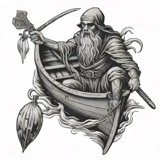 charon the boatman tattoo design idea