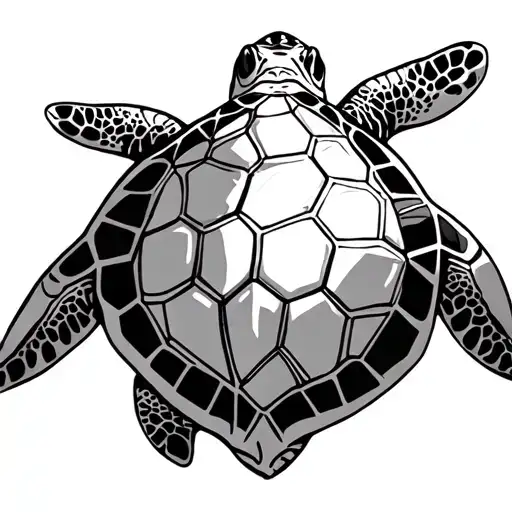 sea turtle, geometric, 224 incorporated into the design tattoo design idea