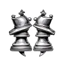 Two chess bishops tattoo design idea
