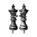 Two chess bishops tattoo design idea