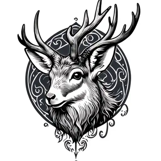 magician jackalope tattoo design idea