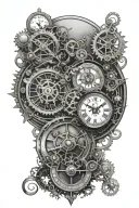 6  clock face steampunk tattoo design idea