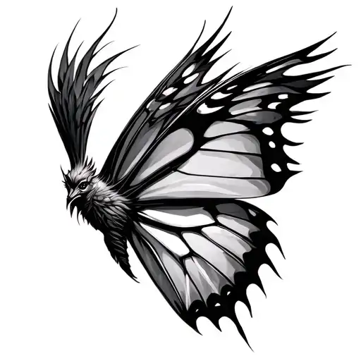 Phoenix Butterfly tattoo design idea