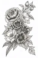 birth flowers August, May, February, March birth flowers tattoo design idea