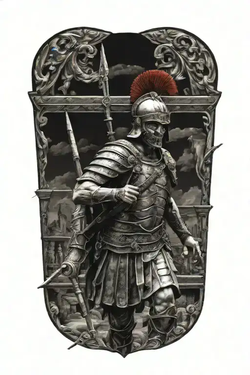 Roman soldier tattoo design idea
