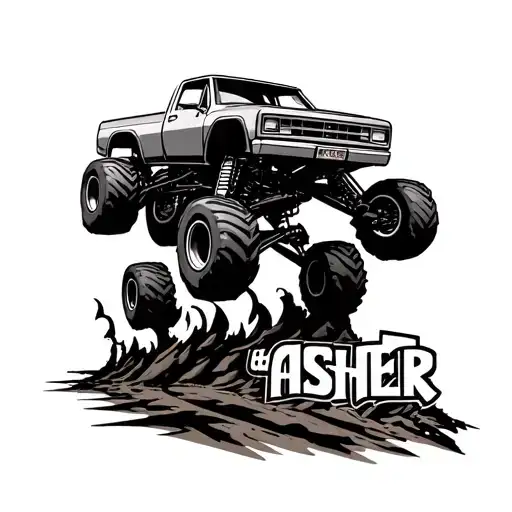 "Asher " Monster Truck tattoo design idea