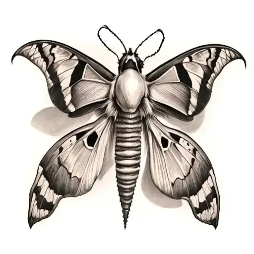 death moth tattoo design idea
