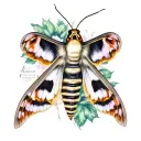 death moth tattoo design idea