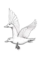 duck flying tattoo design idea
