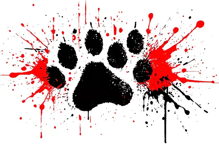dog paw print tattoo design idea