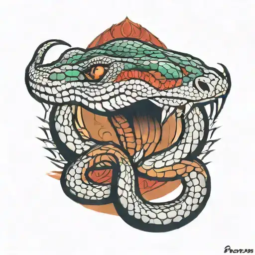 king cobra emerging tattoo design idea