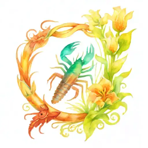 Accordion, Crawfish, Fleur de lis in a bayou tattoo design idea
