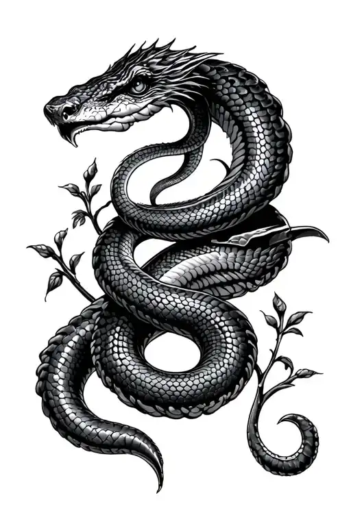 A detailed Riverdale Southside Serpent tattoo located on the lower sternum, just above the upper abdomen and below the c tattoo design idea