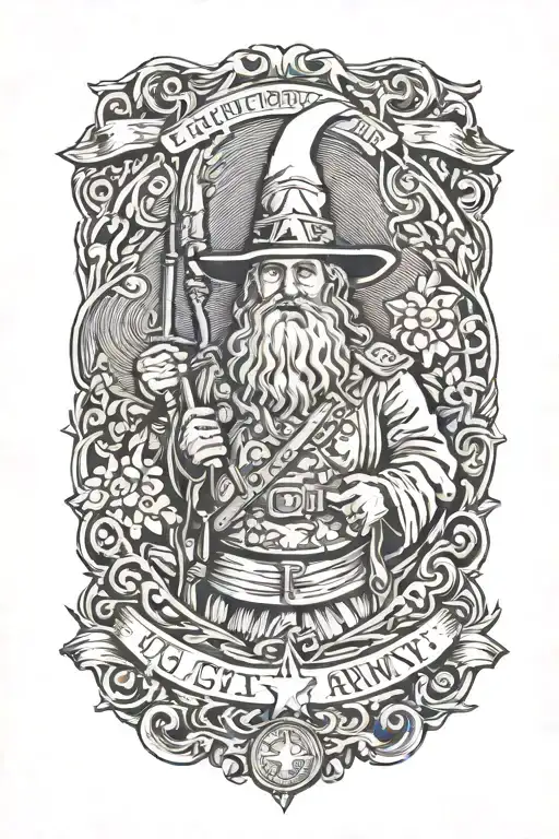 us army wizard tattoo design idea
