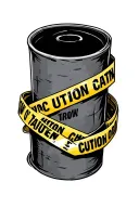 caution tape wrapped tattoo design idea