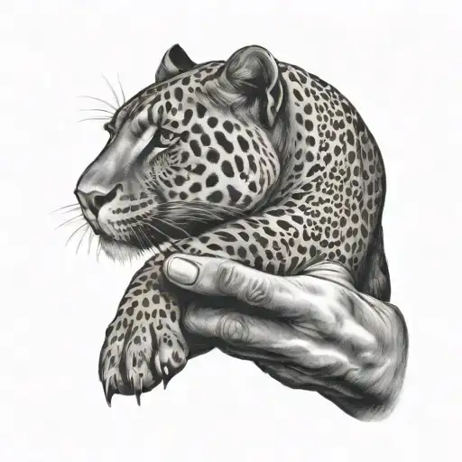 Africa and a panther coming out of a hand tattoo design idea