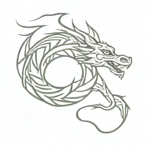 tribal nordic dragon tattoo design idea