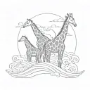 giraffes and waves stoicism tattoo tattoo design idea