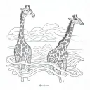 giraffes and waves stoicism tattoo tattoo design idea