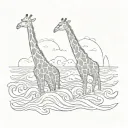 giraffes and waves stoicism tattoo tattoo design idea