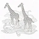 giraffes and waves stoicism tattoo tattoo design idea