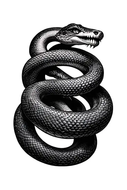 madusa face snake wrapped tattoo design idea