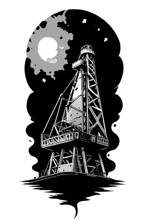oil rig gusher "Drill tattoo design idea