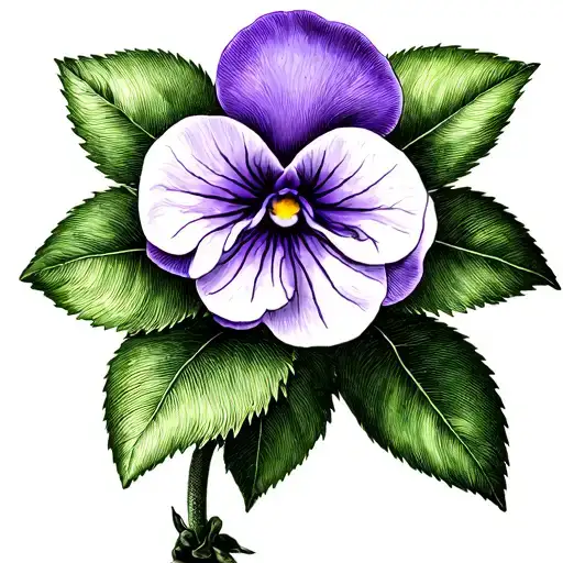 african violet tattoo design idea
