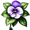 african violet tattoo design idea