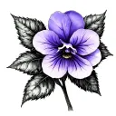 african violet tattoo design idea
