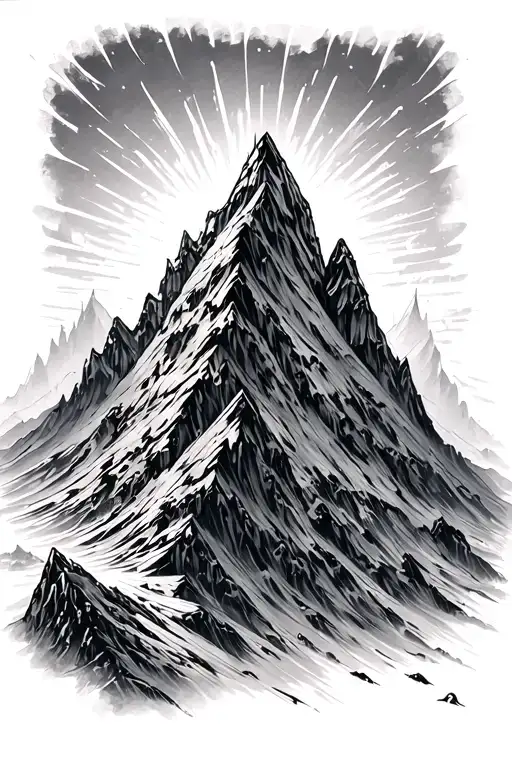 machinist tools mechanisms forming a mountain  tattoo design idea