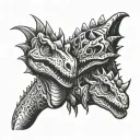 Dino couple tattoo design idea