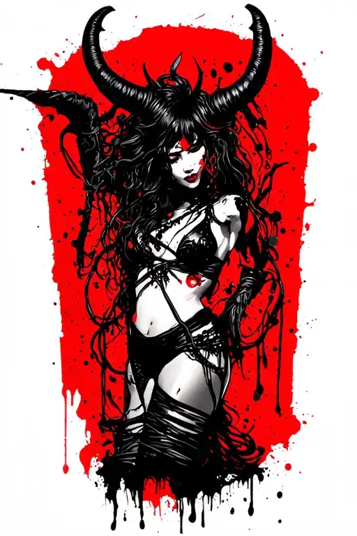 Shibari Demon Curvy Bbw Latina tattoo design idea