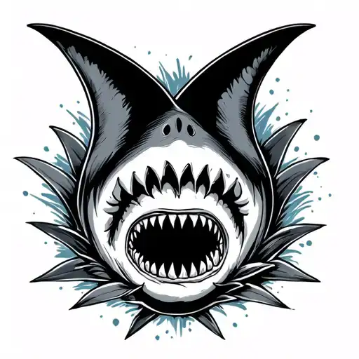 shark fin tattoo design idea