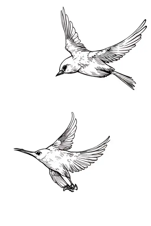 A canary bird flying away tattoo design idea