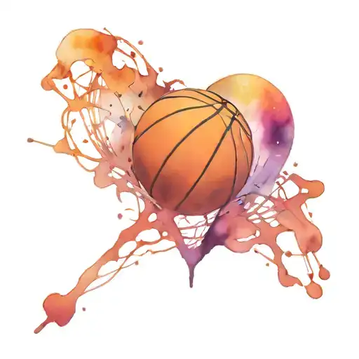 basketball with heart shape broken by an acl crack bones with peace within tattoo design idea