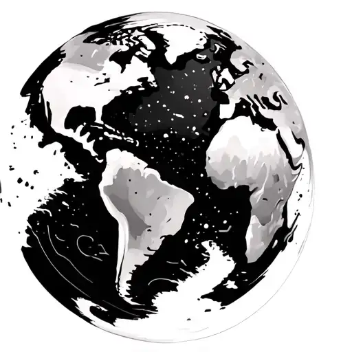 Planet earth globe tattoo design idea