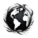 Globe tattoo design idea