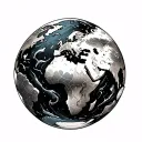 Globe tattoo design idea